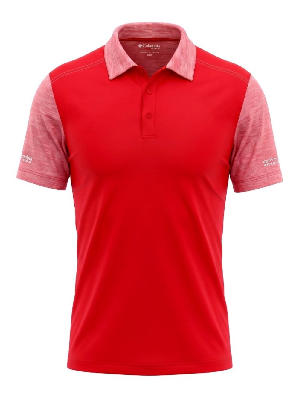 Columbia Golf Mens M Red Omni-Freeze Polo Shirt Short Sleeve Performance Medium